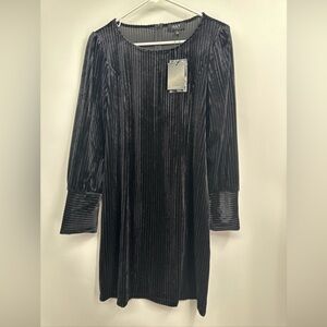 OAT New York Black Velvet Ribbed Dress NWT - Size M